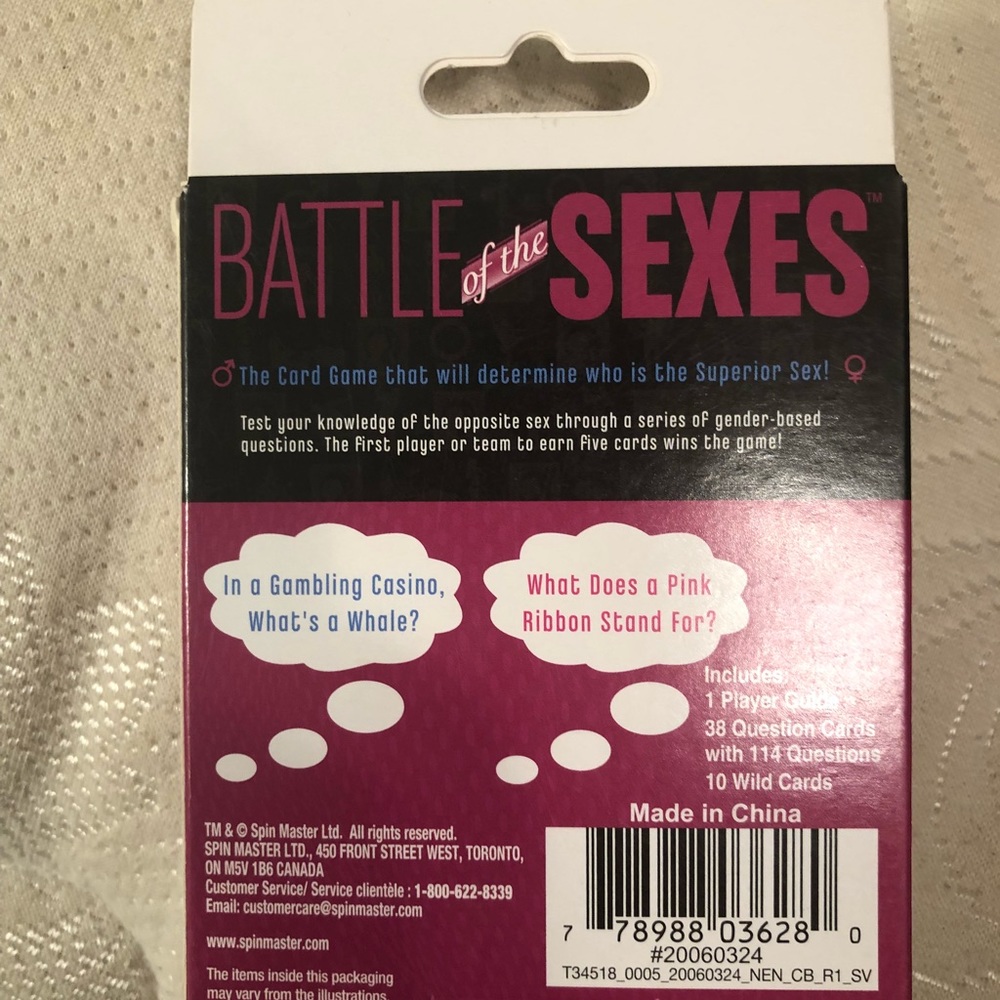 Battle of the sexes playing cards